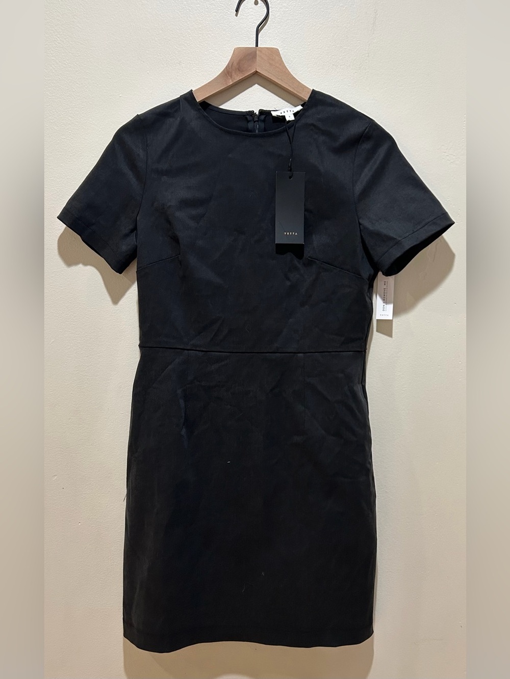 NWT Vetta Short Sleeve Sheath Dress in Washed Black - Women’s Size Small